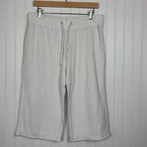 VTG Y2K New York and Company White Terrycloth Pull On Capri Pants Women’s Medium